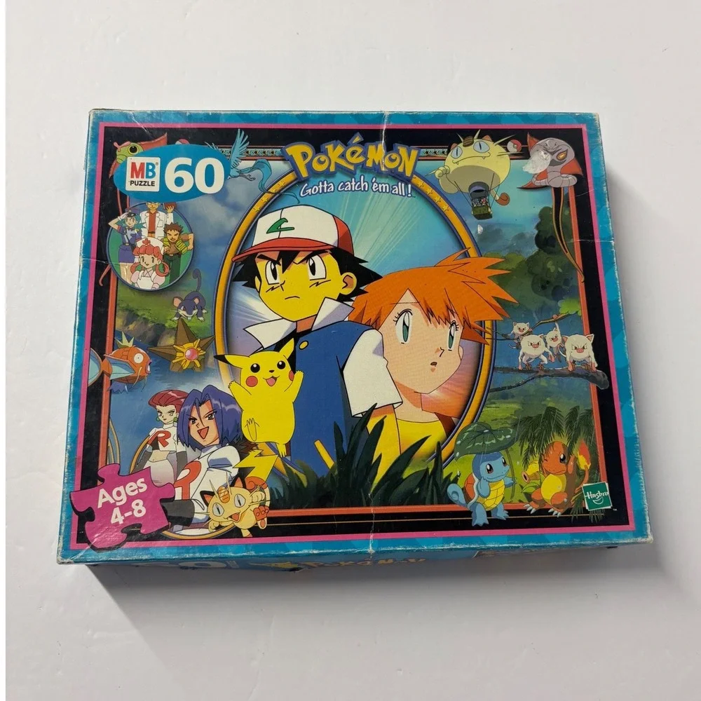 1999 Pokemon 60 Piece Puzzle Milton Bradley MB Ash Pikachu Misty Complete